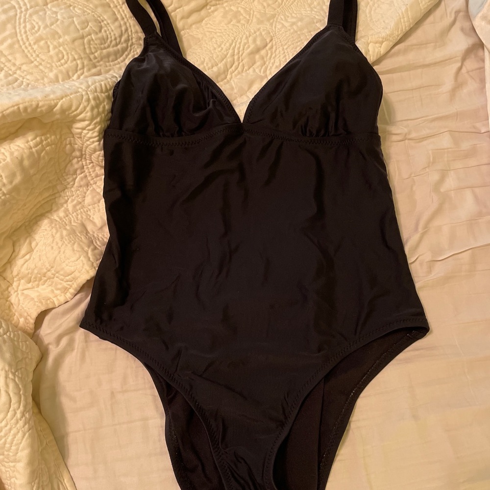 Black one piece swimsuit